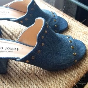 Jon Josef "Denmark" denim mules size 8